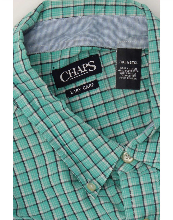 Camisa alta masculina Chaps 3XL algodão xadrez verde