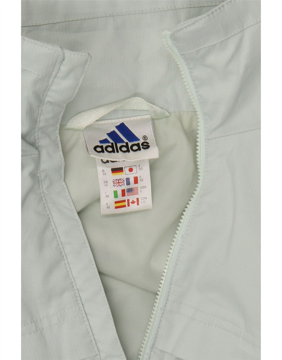 ADIDAS Womens Tracksuit Top Jacket UK 14 Grande Turquesa Poliéster