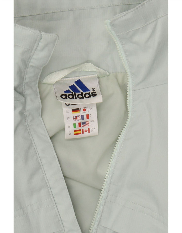 ADIDAS Womens Tracksuit Top Jacket UK 14 Grande Turquesa Poliéster
