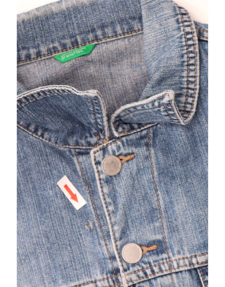 Jaqueta jeans masculina Benetton UK 40 grande algodão azul