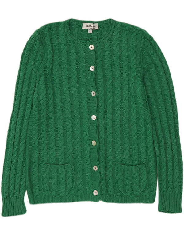 Suéter cardigã feminino Marya UK 20 2XL lã merino verde