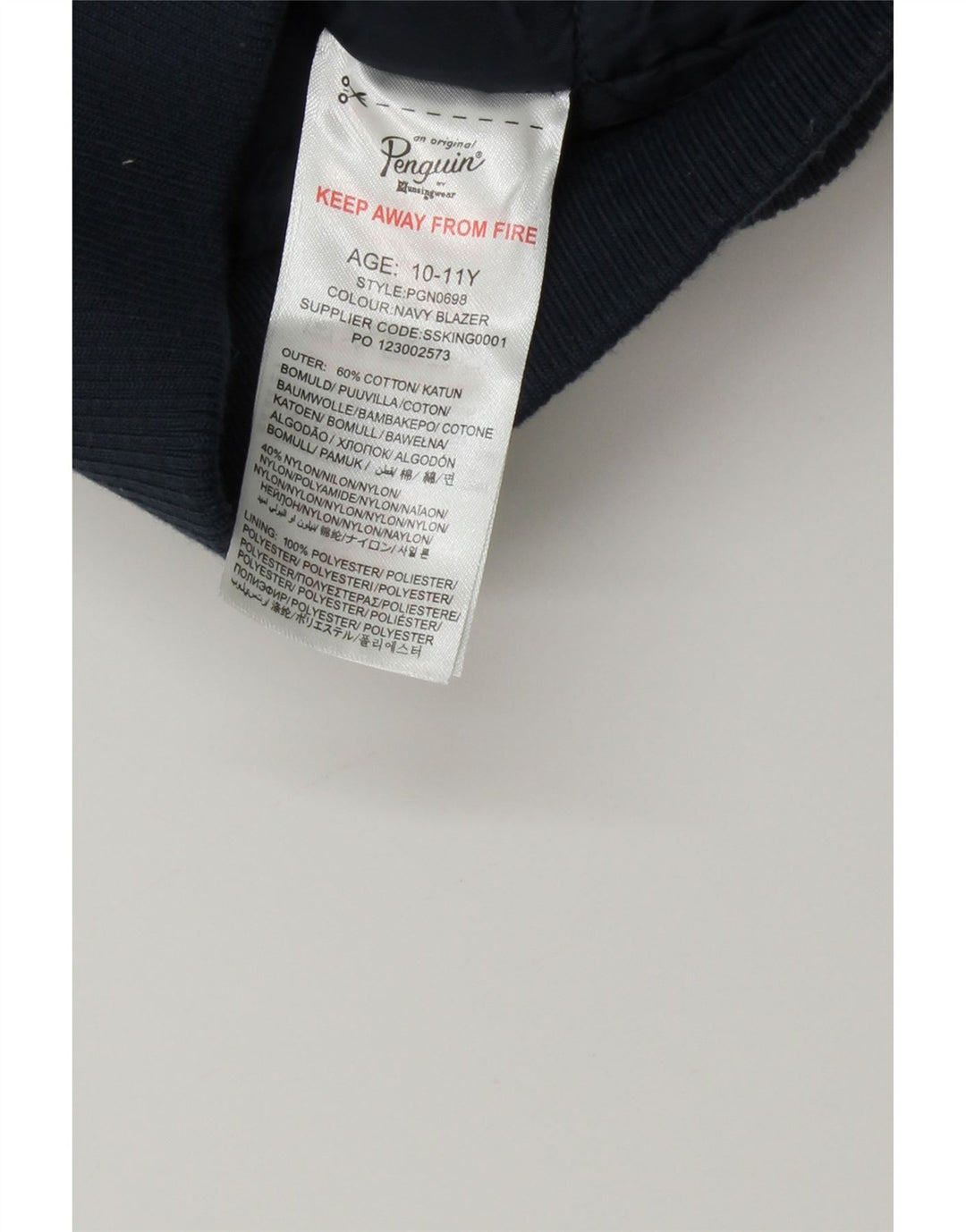 PENGUIN Boys Bomber Padded Jacket 10-11 Years Navy Blue Cotton Vintage Penguin and Second-Hand Penguin from Messina Hembry 