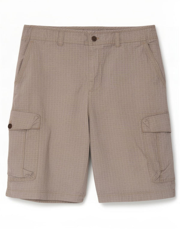 Shorts cargo masculino Marks & Spencer grande W36 algodão xadrez azul