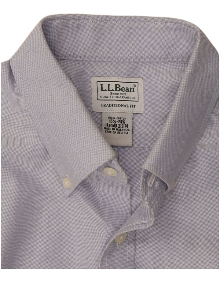 L.L.BEAN Camisa masculina de manga curta com ajuste tradicional tamanho 15 1/2 azul médio