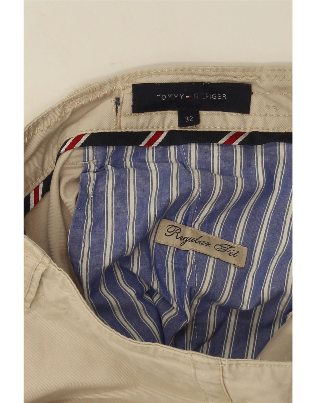 Tommy Hilfiger Mens Regular Fit Chino Shorts W32 Médio Bege