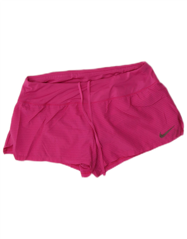 Shorts esportivos femininos NIKE Dri Fit UK 14 médio rosa poliéster