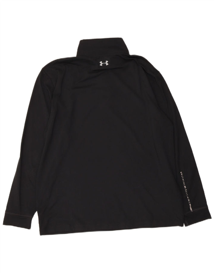 Under Armour Masculino Cold Gear Zip Neck Pulôver Treino Top Grande Preto