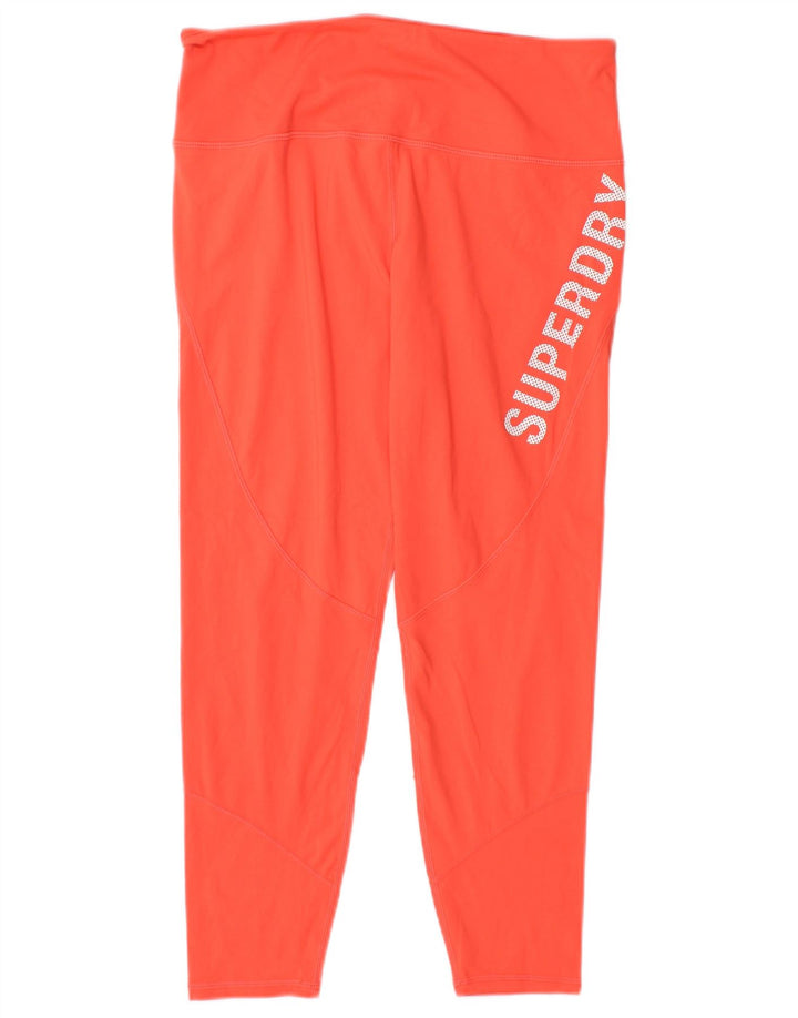 Superdry Womens Capri Graphic Leggings UK 14 Grande Laranja Poliéster