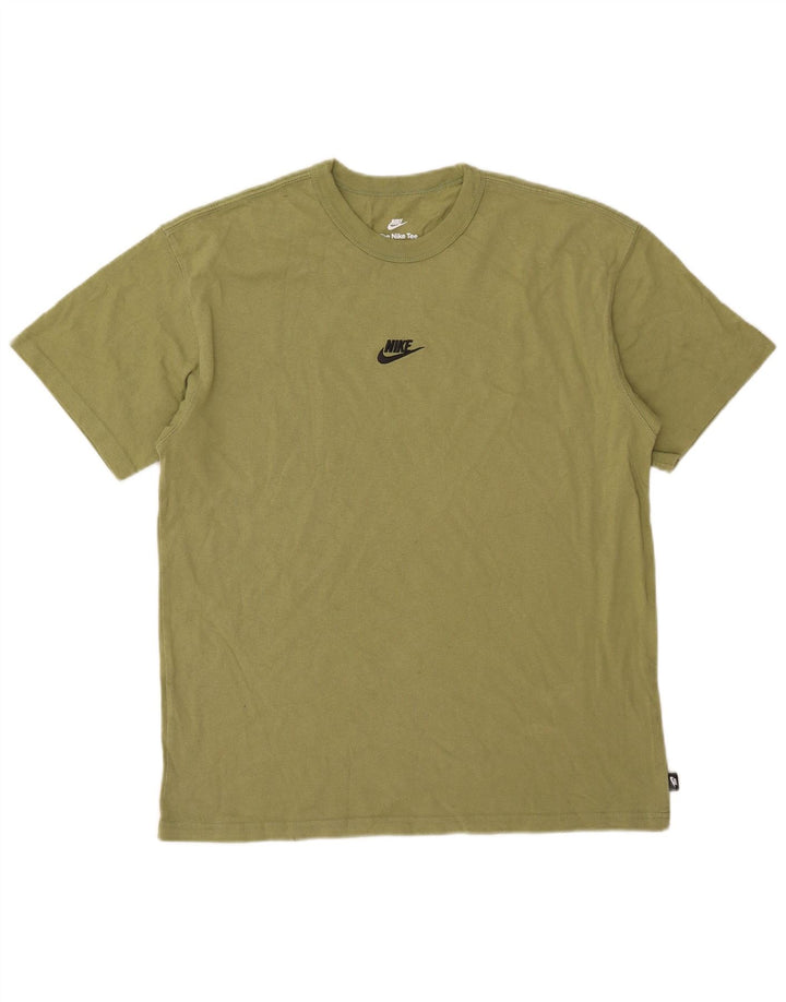 Camiseta Nike Masculina Loose Fit Top Médio Algodão Cáqui