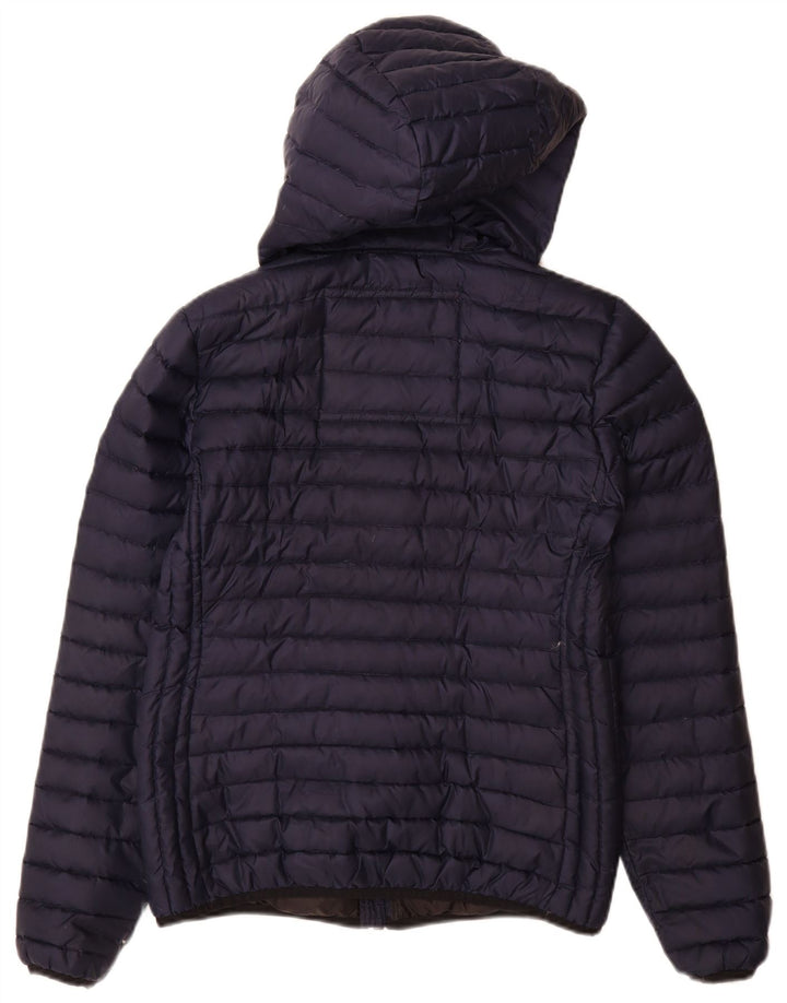 Jaqueta acolchoada com capuz feminina Superdry UK 14 poliéster azul marinho médio