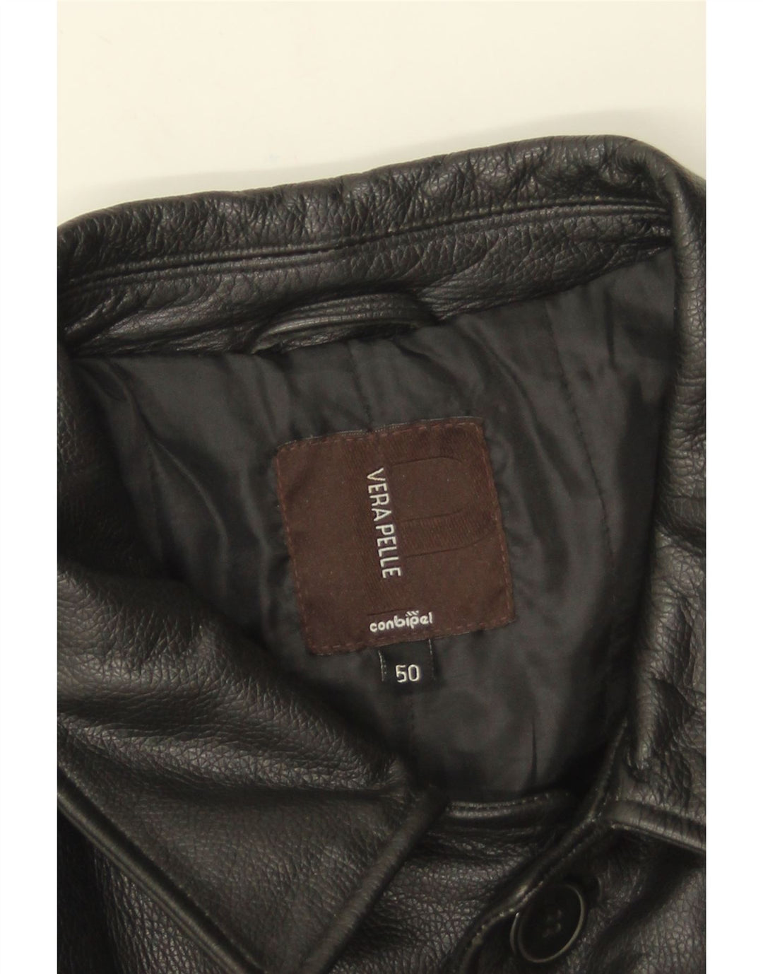 Jaqueta de couro masculina Conbipel IT 50 grande couro preto