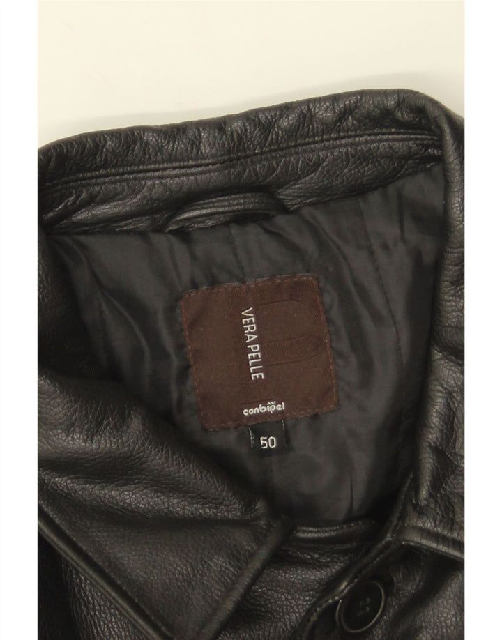 Jaqueta de couro masculina Conbipel IT 50 grande couro preto