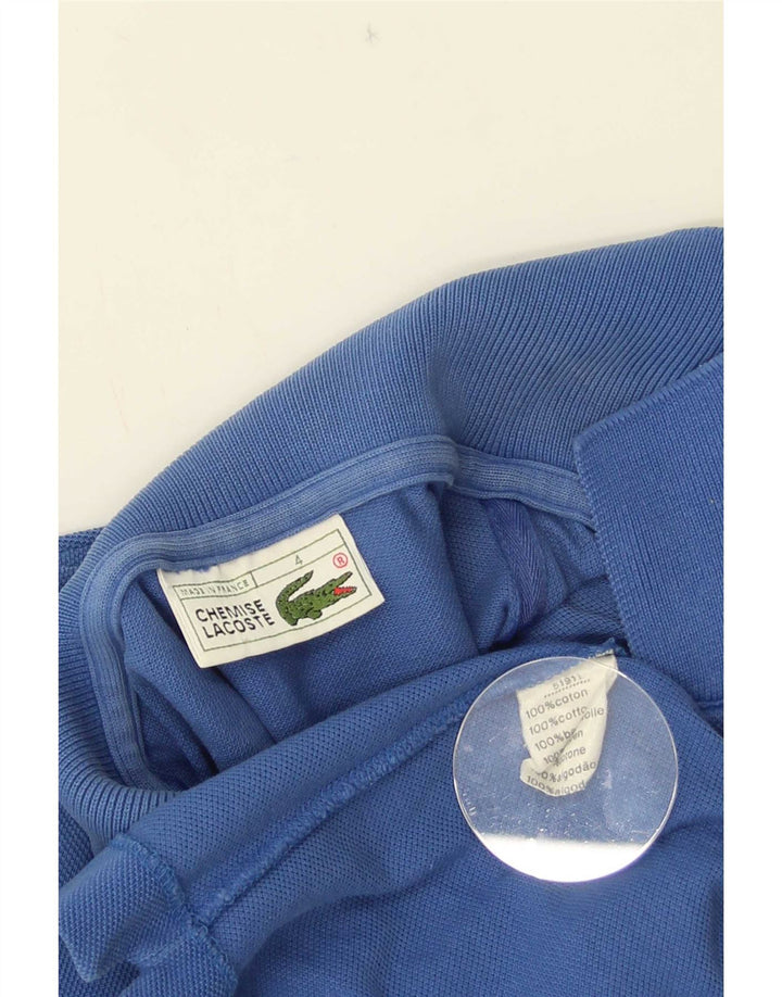Camisa polo masculina Lacoste tamanho 4 algodão azul médio