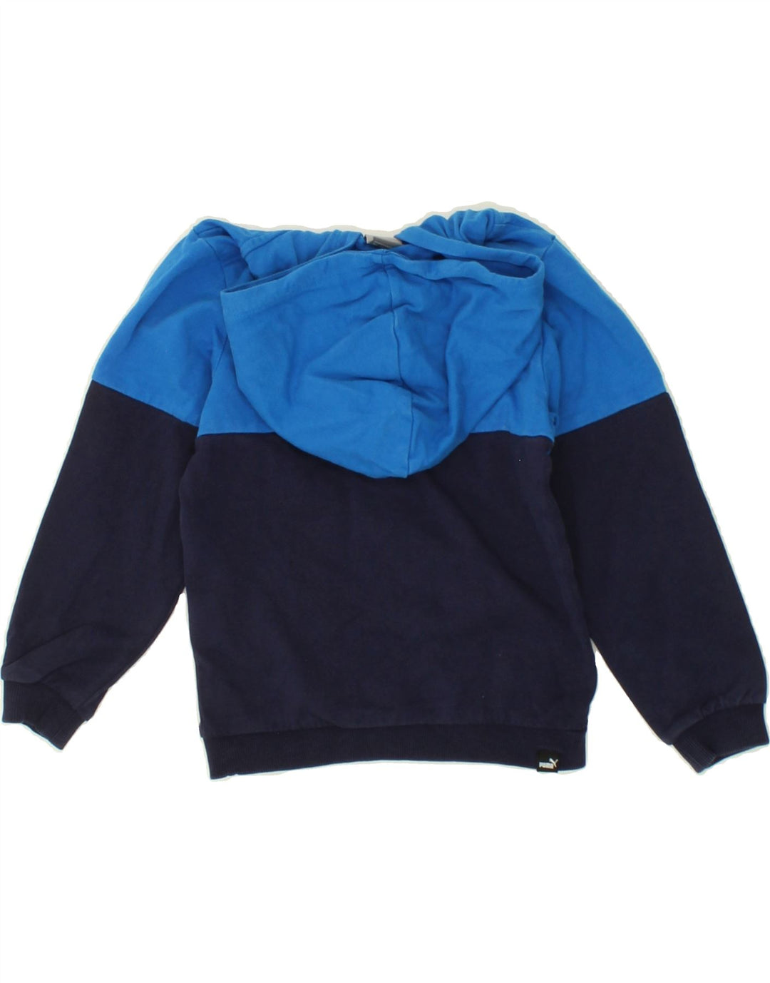 PUMA Boys Zip Hoodie Sweater 3-4 Years Navy Blue Colourblock Cotton Vintage Puma and Second-Hand Puma from Messina Hembry 