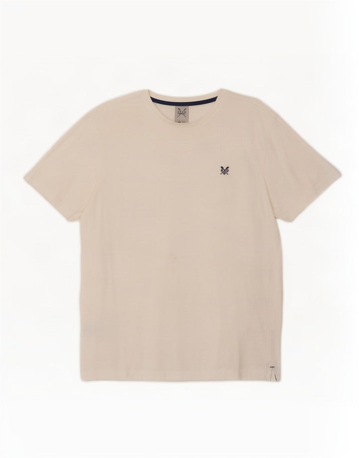 Camiseta masculina Crew Clothing Top médio algodão branco