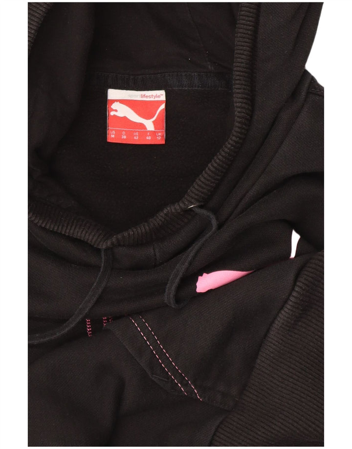 Puma feminino gráfico moletom com capuz Reino Unido 12 médio preto