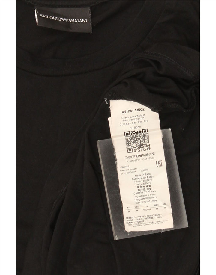 Camiseta masculina Emporio Armani Top médio algodão preto