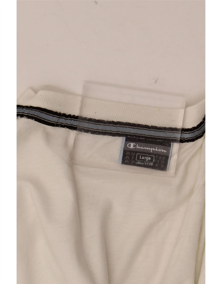 Camiseta feminina com estampa CHAMPION UK 16 grande branca