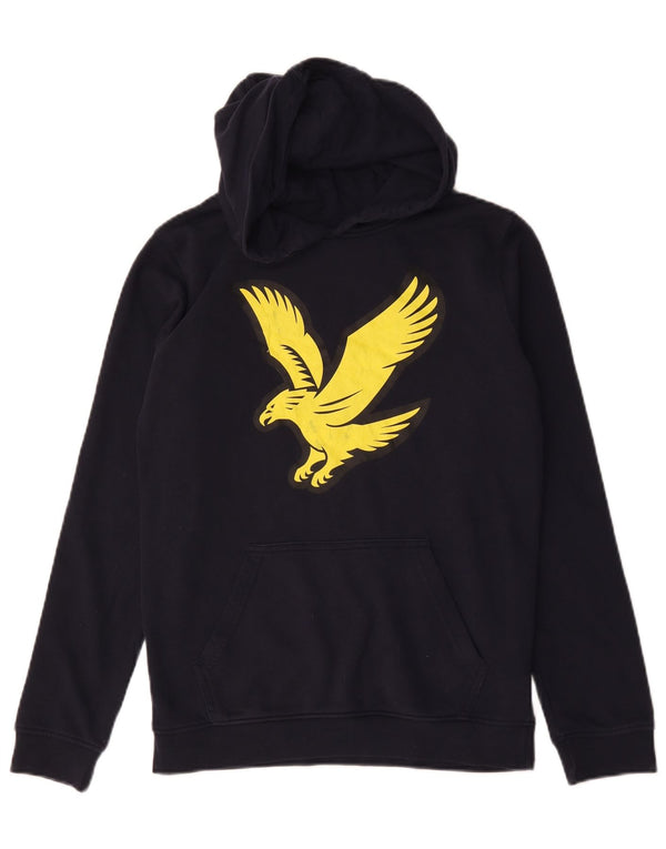 Lyle & Scott Meninos moletom com capuz gráfico 13-14 anos azul marinho bloco colorido