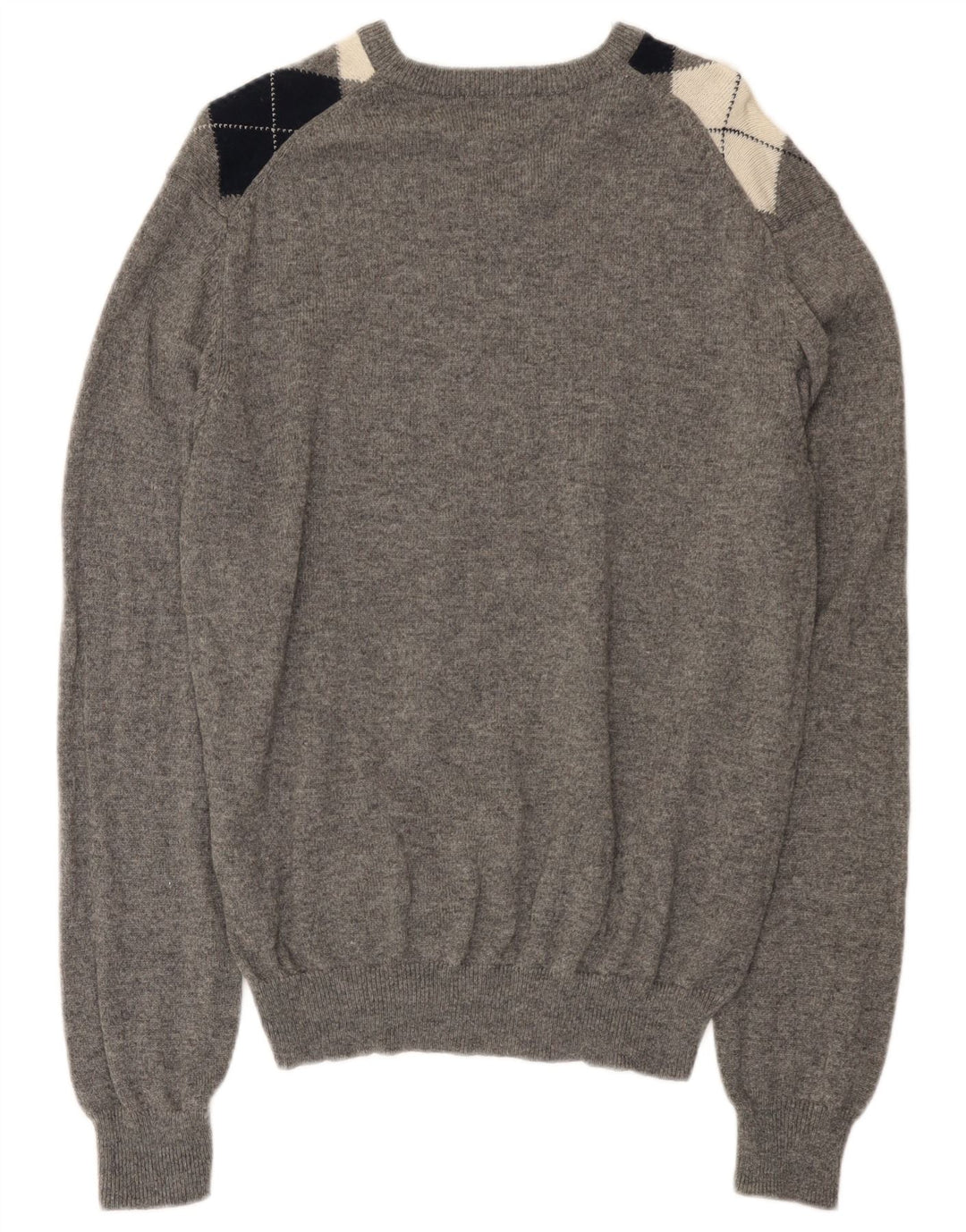 Suéter masculino Marks & Spencer Blue Harbor com decote em V cinza médio