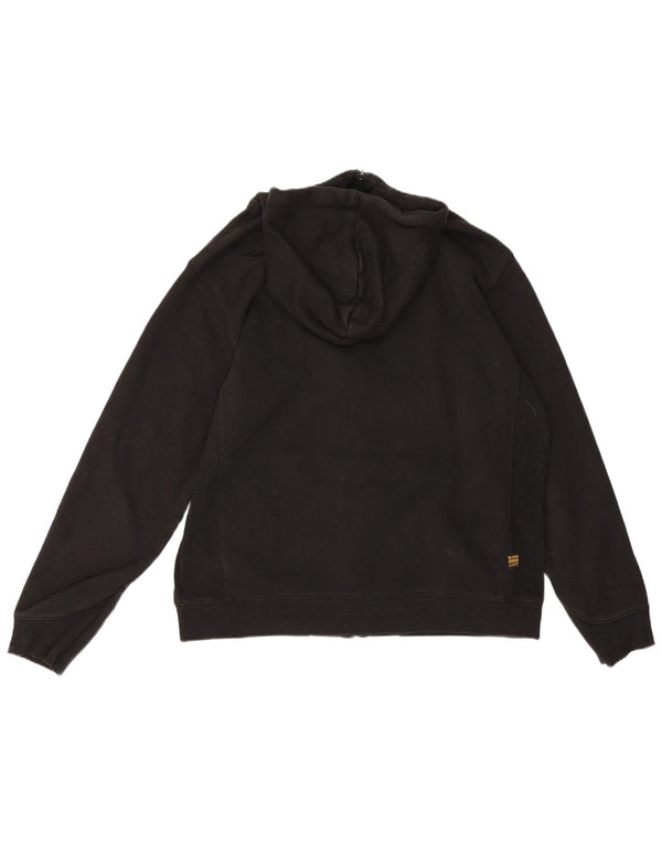 Suéter masculino G-Star com capuz e zíper XL algodão preto