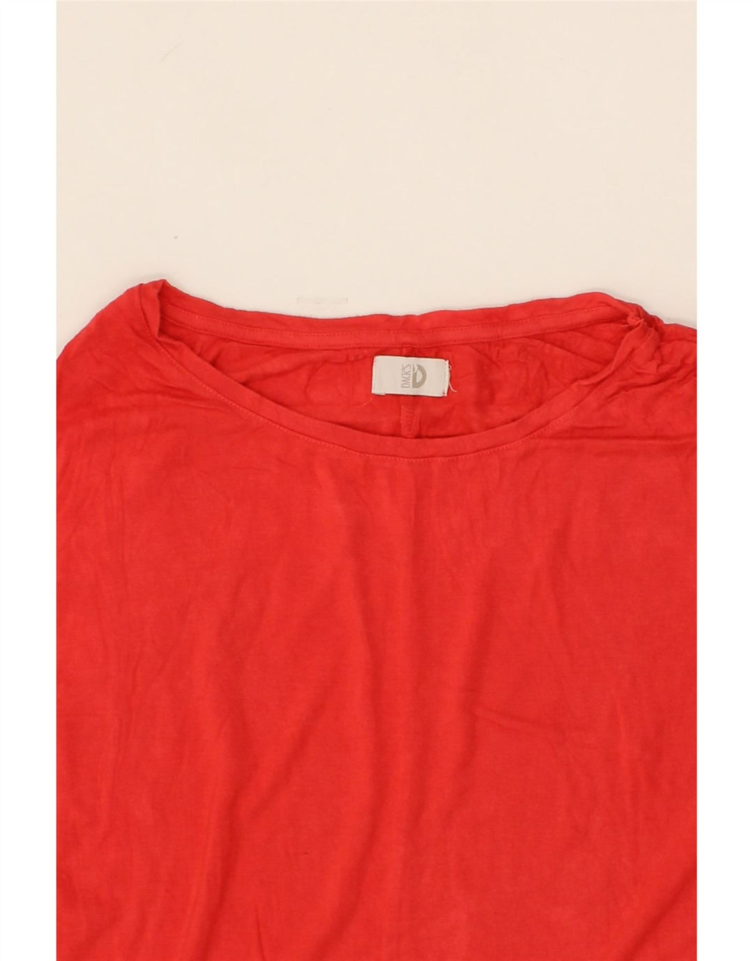 DACK'S Womens T-Shirt Top UK 14 Large Red Vintage Dack's and Second-Hand Dack's from Messina Hembry 