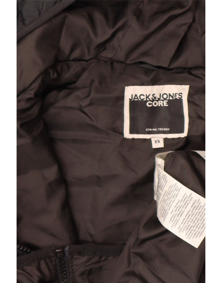 Jaqueta masculina acolchoada com capuz Jack & Jones UK 34 XS poliéster preto