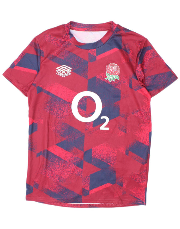 Camiseta Umbro Boys Graphic Top 11-12 Anos Borgonha Poliéster Geométrico