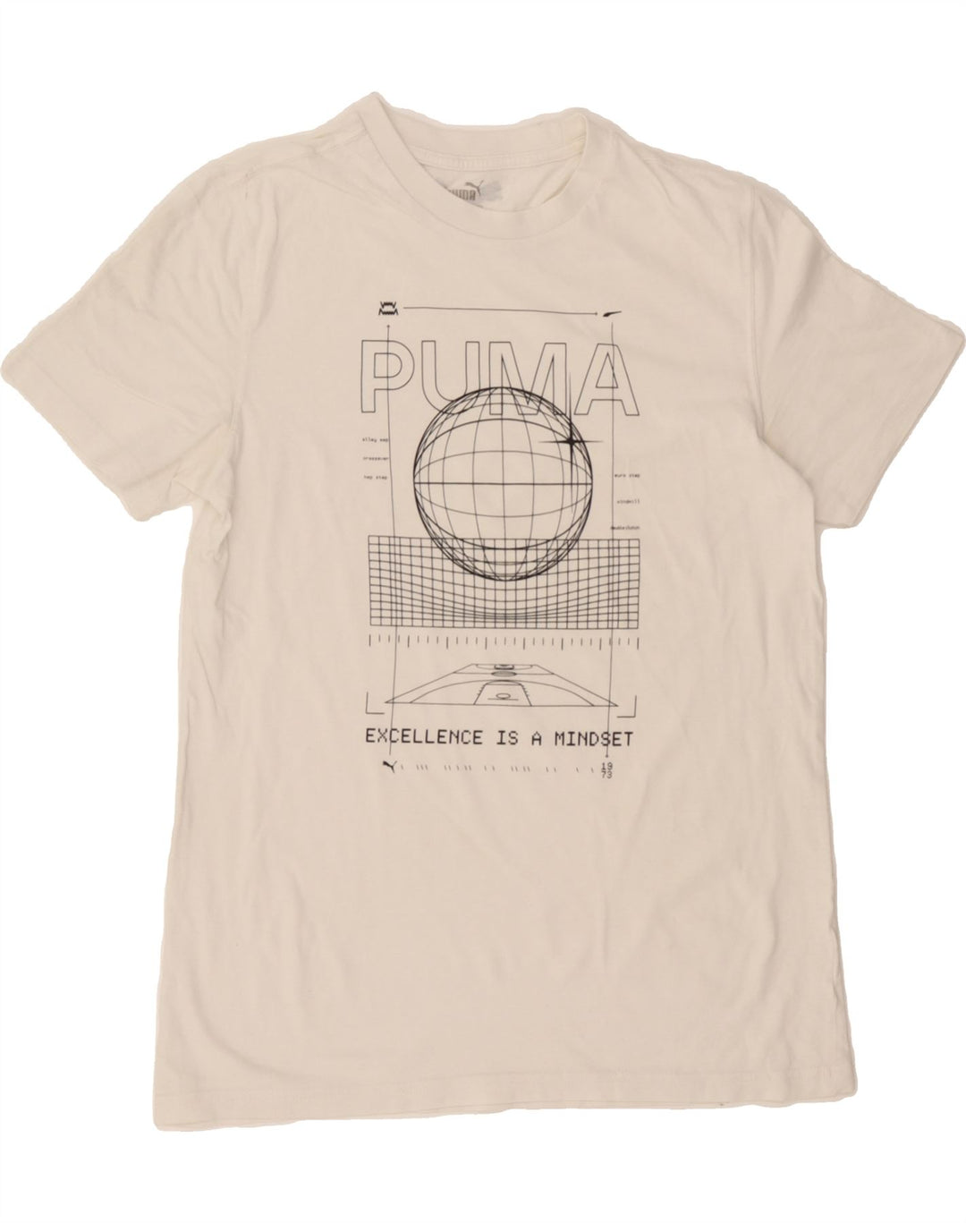PUMA Boys Graphic T-Shirt Top 15-16 Years White Cotton Vintage Puma and Second-Hand Puma from Messina Hembry 
