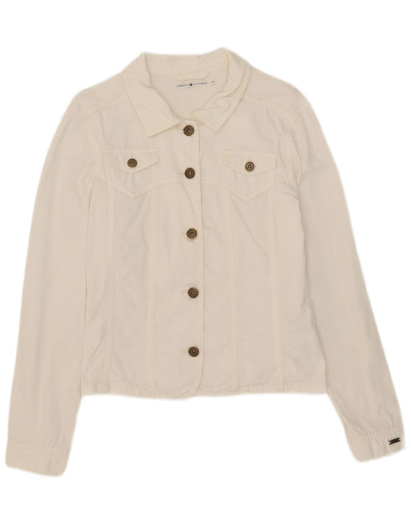 Jaqueta bomber feminina Tommy Hilfiger Reino Unido 10 grande algodão branco