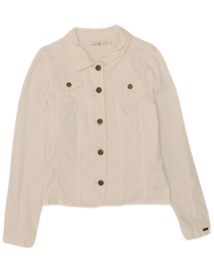Jaqueta bomber feminina Tommy Hilfiger Reino Unido 10 grande algodão branco