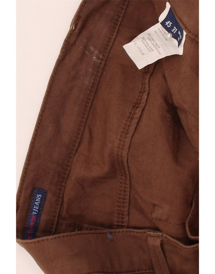 TRUSSARDI Womens Straight Casual Trousers W29 L28 Brown Cotton Vintage Trussardi and Second-Hand Trussardi from Messina Hembry 