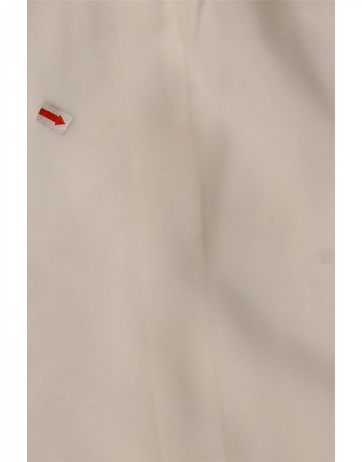 Blusa feminina VINTAGE com babados na frente Reino Unido 16 grande branca