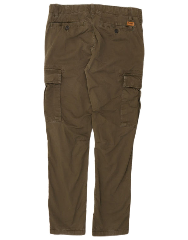 Calça cargo slim masculina Timberland W30 L28 algodão cáqui