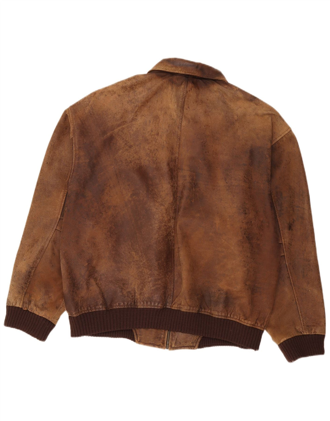 Jaqueta de couro masculina vintage UK 44 2XL couro marrom