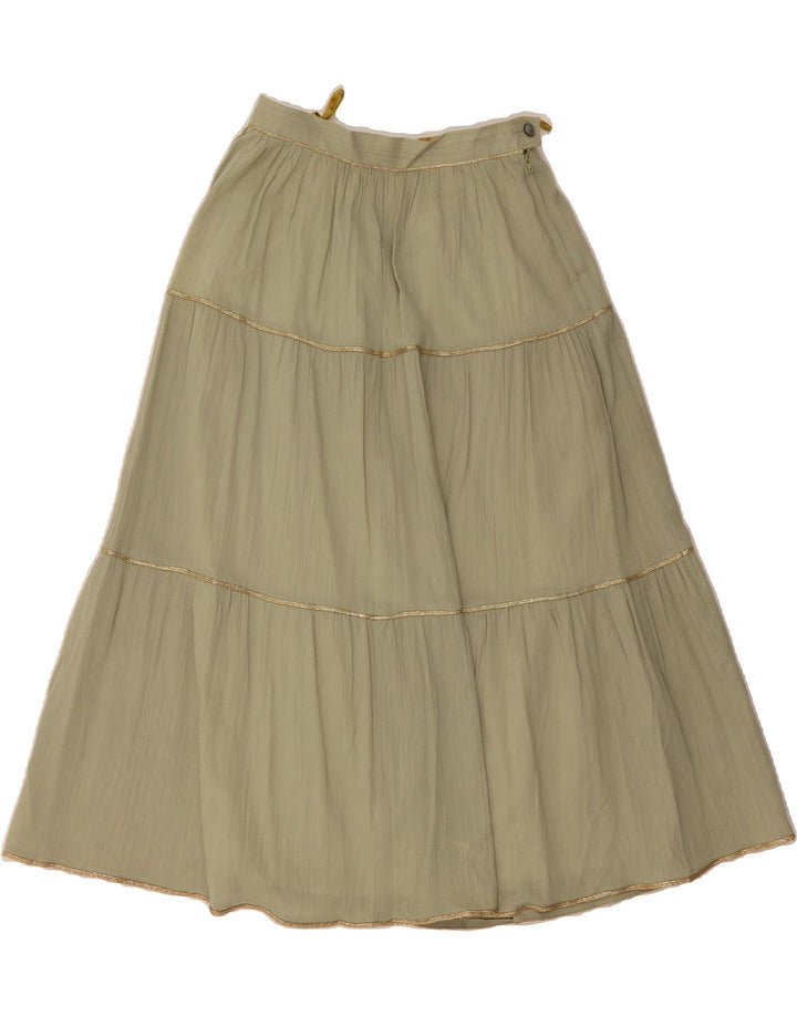 VINTAGE Womens A-Line Skirt W36 Large  Green Cotton Vintage Vintage and Second-Hand Vintage from Messina Hembry 
