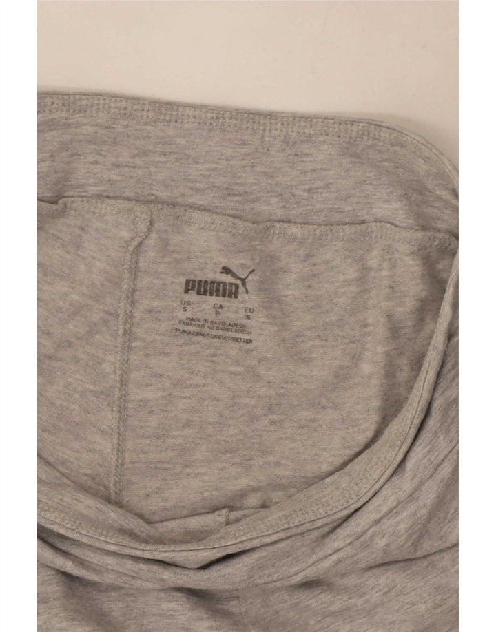 Calça legging feminina Puma UK 8 pequena cinza manchada de algodão