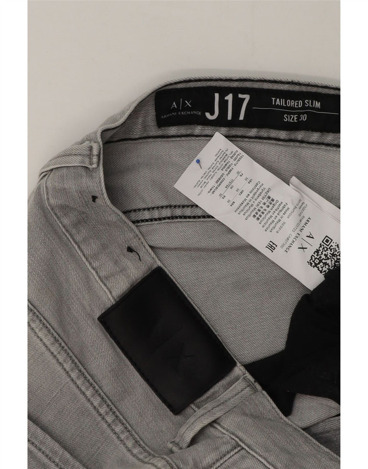 Armani Exchange Mens Slim Jeans W30 L32 Cinza Algodão