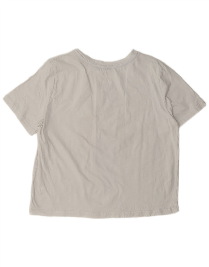 Zara Womens Oversized Graphic T-Shirt Top UK 10 Pequeno Branco