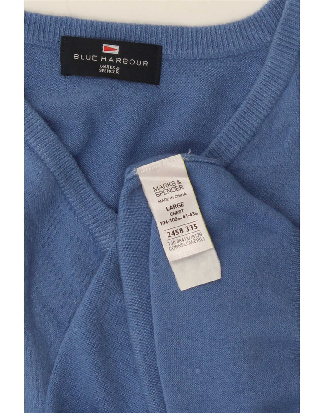 Regata masculina Marks & Spencer azul Harbour colete grande acrílico