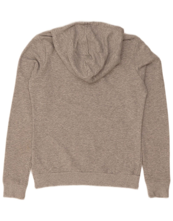 Puma feminino gráfico moletom com capuz Reino Unido 8 pequeno algodão cinza