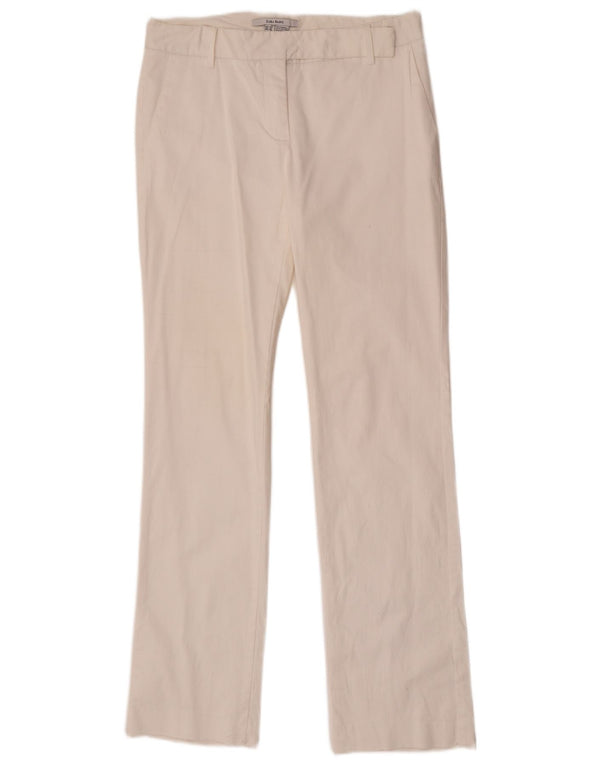 Calça Chino Reta Feminina Zara EU 38 Pequeno W28 L31 Algodão Branco