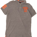 Camisa polo gráfica masculina Superdry 2XL algodão cinza