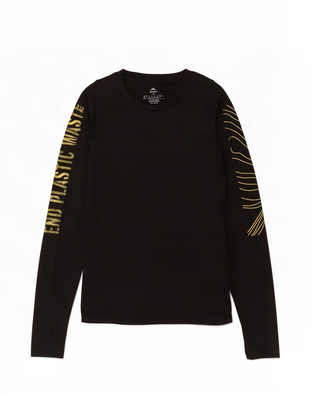 Top gráfico feminino Adidas manga comprida Reino Unido 8/10 pequeno poliéster preto