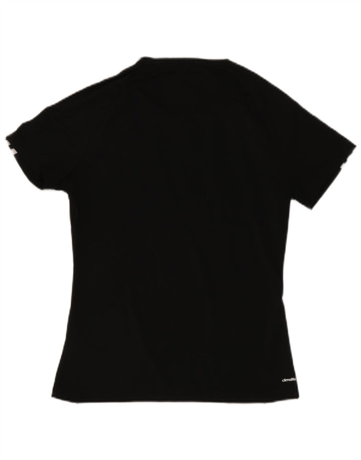 Adidas Womens Climalite T-Shirt Top UK 8/10 Pequeno Poliéster Preto
