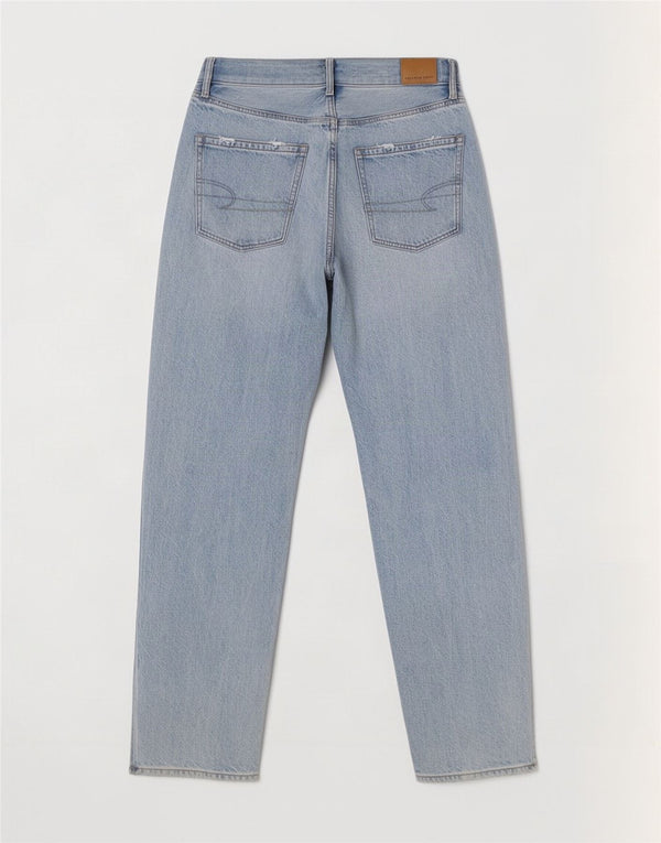 Calça jeans feminina American Eagle Tapered UK 8 pequena W28 L30 algodão azul