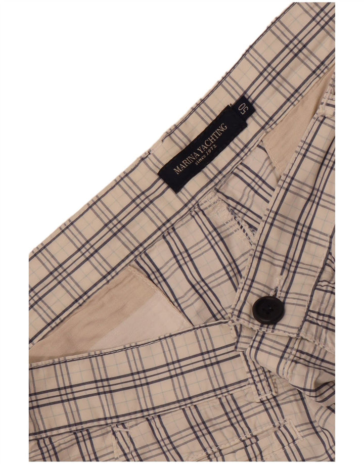 Marina Yachting Mens Chino Shorts IT 50 Grande W36 Xadrez Branco