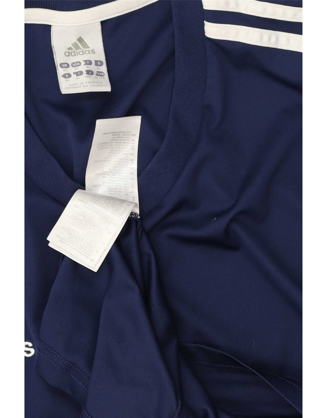Adidas Masculino Climalite Camiseta Top XL Azul Marinho Listrado Poliéster