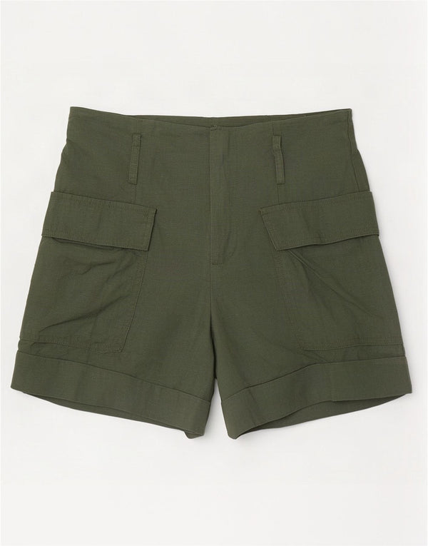 Shorts cargo feminino de cintura alta Zara XS W24 linho cáqui