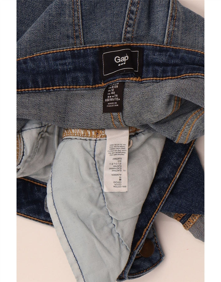 Shorts jeans feminino Gap UK 12 médio W32 algodão azul